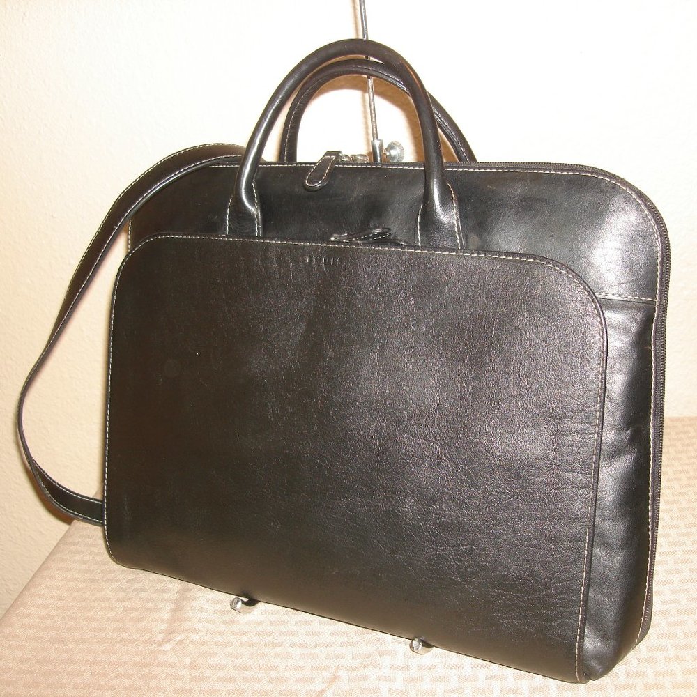 Lodis Slim Black Laptop Briefcase Shoulder Bag